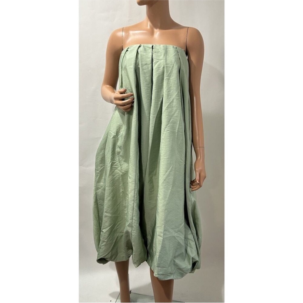Zara Mint Green Strapless Balloon Midi Dress - Picture 8 of 10